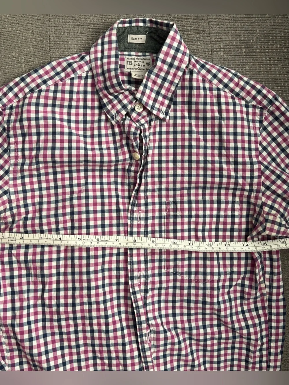 Vintage J.Crew Slim Fit Gingham Button Down Shirt XS. M3